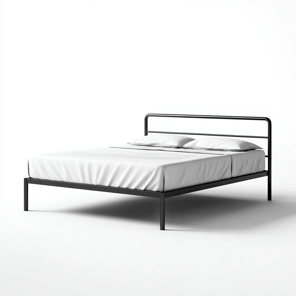 Doppelbett Metall 200x180x95 cm - schwarz - im minimalistischen Design für Schlafzimmer