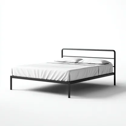 Doppelbett Metall 200x180x95 cm - schwarz - im minimalistischen Design für Schlafzimmer