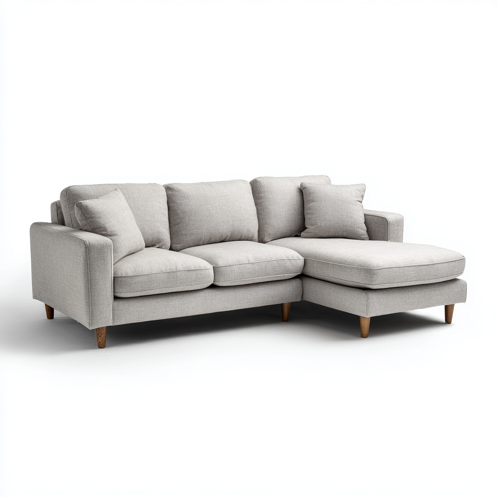 Ecksofa Stoff 270x165x83 cm - Hellgrau - Für Wohnzimmer - Modernes Design