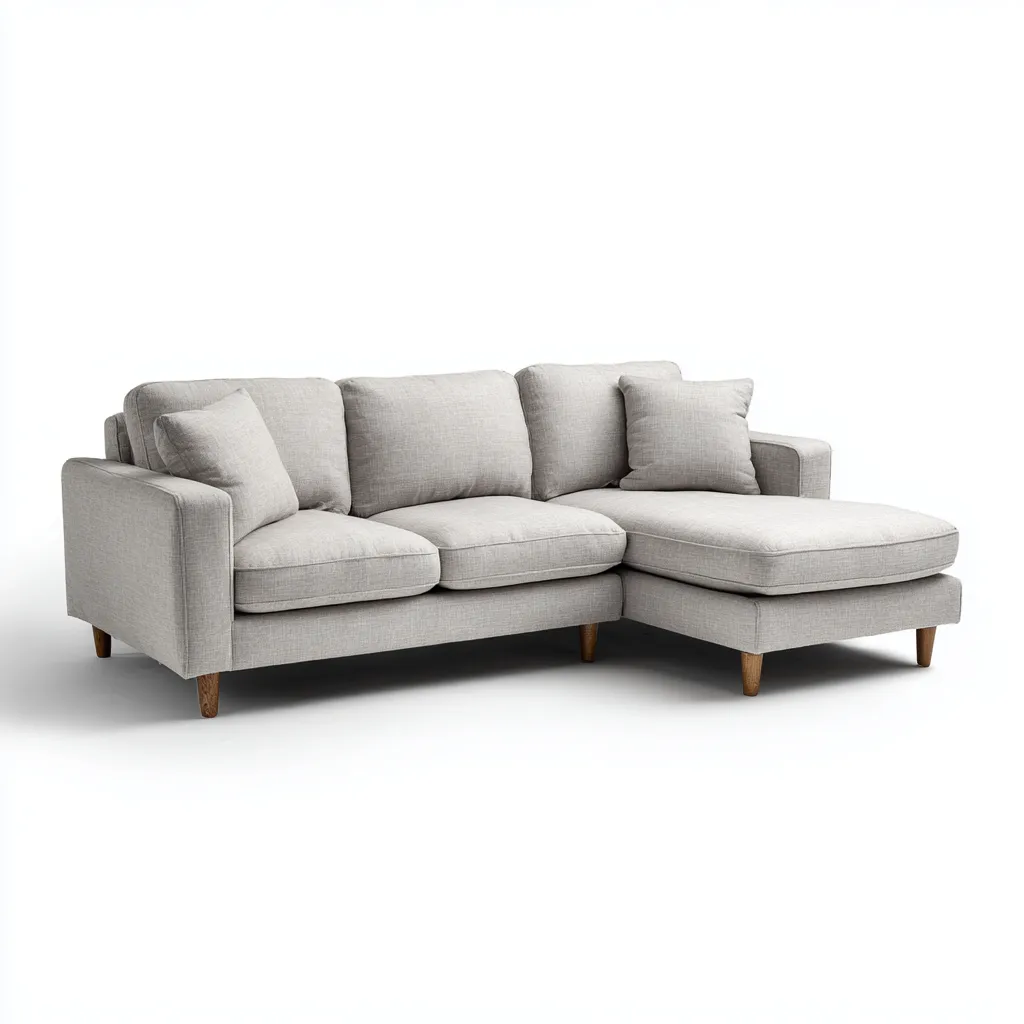 Ecksofa Stoff 270x165x83 cm - Hellgrau - Für Wohnzimmer - Modernes Design