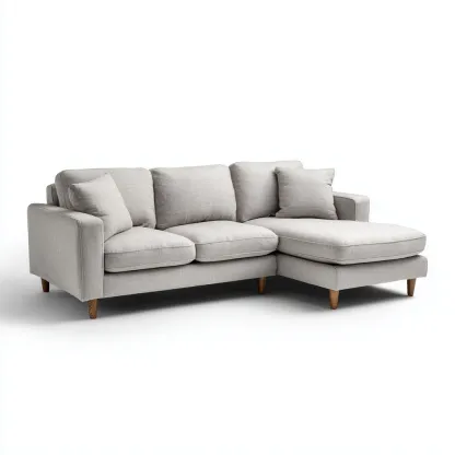 Ecksofa Stoff 270x165x83 cm - Hellgrau - Für Wohnzimmer - Modernes Design