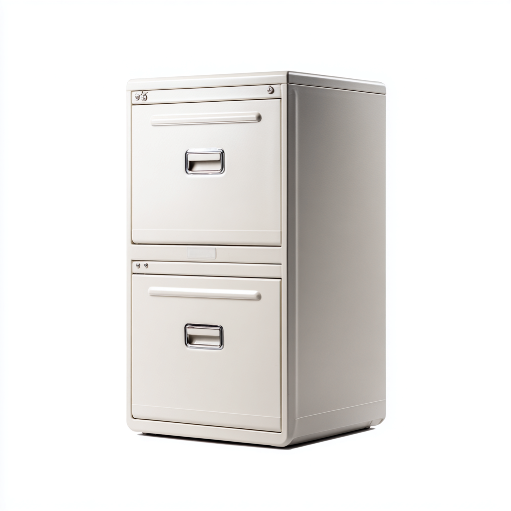 Aktenschrank aus Metall 46x62x72 cm - Weiß - Klassisches Design für Büroaufbewahrung-Villaare