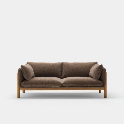 Zweisitzer-Sofa Cordstoff 180x85x80 cm - braun - modernes Design mit Holzrahmen für Wohnzimmer