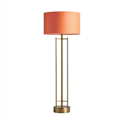 Stehlampe aus Metall 155x35 cm - gold/orange - modernes Design für Wohnzimmerbeleuchtung-Villaare