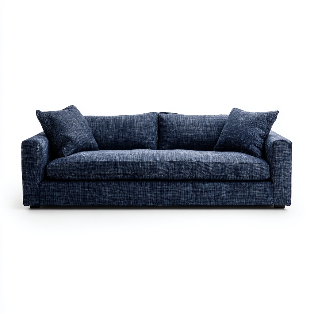 Zweisitzer-Sofa Stoff 180x90x85 cm - dunkelblau - modernes Design mit tiefer Sitzfläche für Wohnzimmer-Villaare