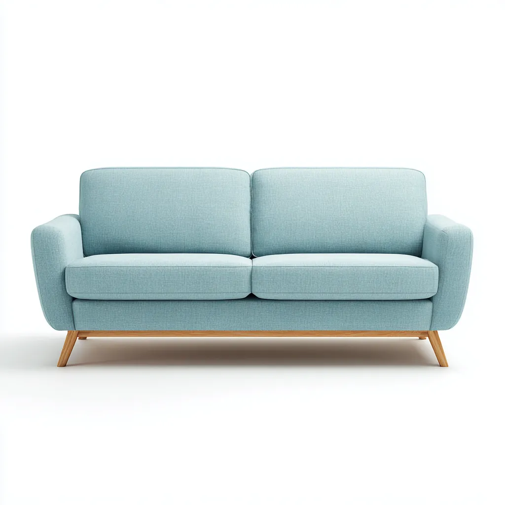 Zweisitzer-Sofa Stoff 165x85x82 cm - hellblau - skandinavisches Design mit Holzrahmen für Wohnzimmer