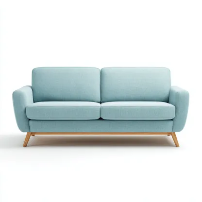 Zweisitzer-Sofa Stoff 165x85x82 cm - hellblau - skandinavisches Design mit Holzrahmen für Wohnzimmer