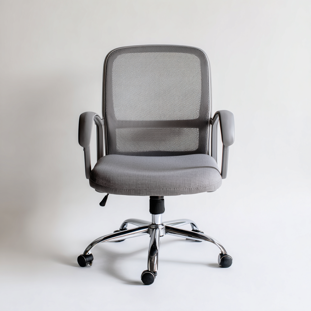 Bürostuhl Netzstoff 60x58x93 cm - Grau - Modernes Design für Büro und Homeoffice-Villaare