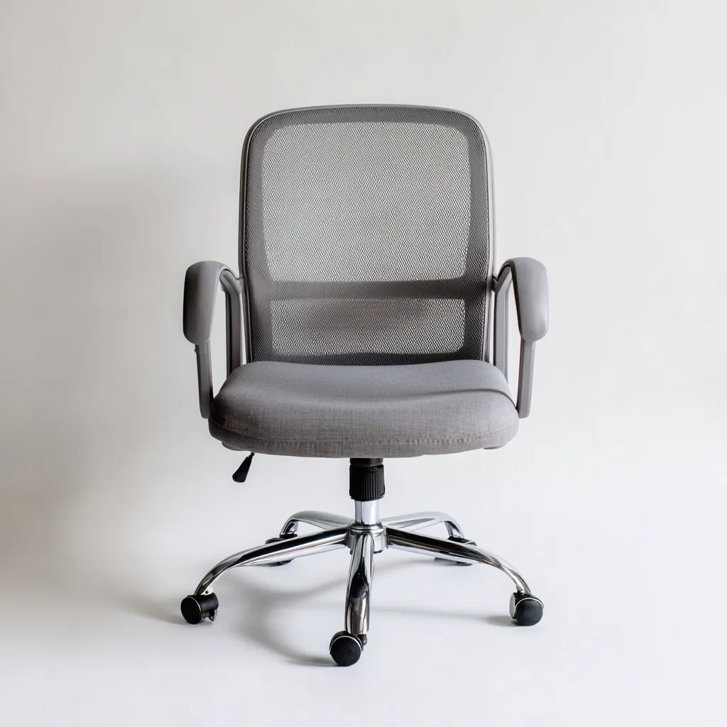 Bürostuhl Netzstoff 60x58x93 cm - Grau - Modernes Design für Büro und Homeoffice-Villaare