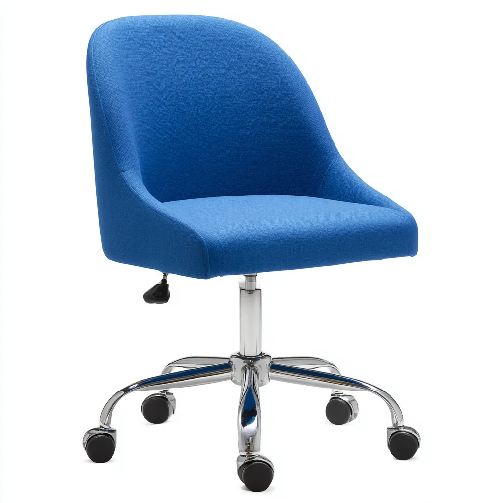Bürostuhl Stoff/Metall 62x60x86 cm Blau - Höhenverstellbar mit Rollen - Moderner ergonomischer Schreibtischstuhl für Büro oder Homeoffice-Villaare