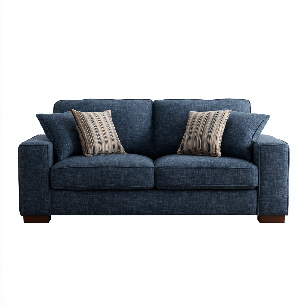 Zweisitzer-Sofa Stoff 170x90x85 cm - dunkelblau - modernes Design mit Holzfüßen für Wohnzimmer