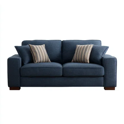 Zweisitzer-Sofa Stoff 170x90x85 cm - dunkelblau - modernes Design mit Holzfüßen für Wohnzimmer