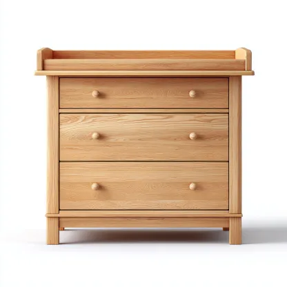 Aktenschrank Massivholz 85x45x95 cm - naturfarben - klassisches Design mit 3 Schubladen zur Aufbewahrung im Büro oder Wohnraum-Villaare