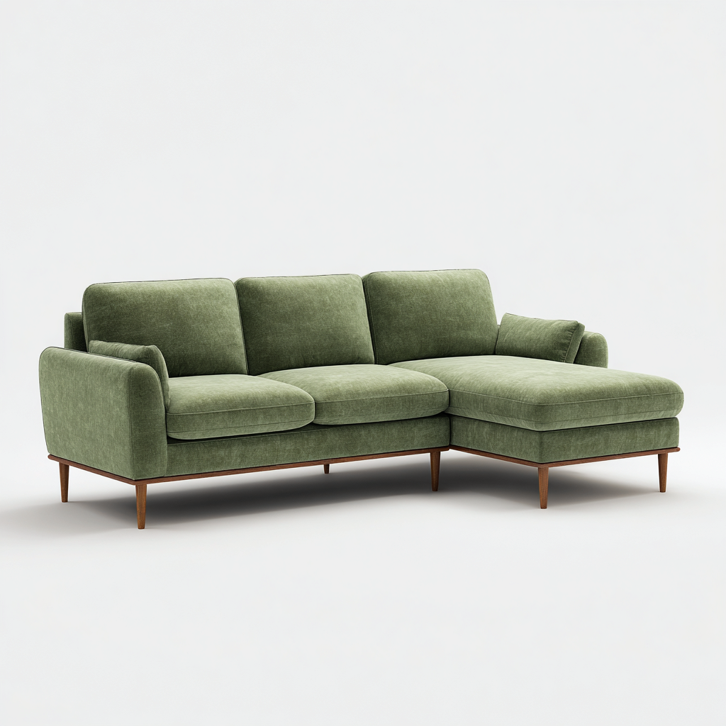 Ecksofa Stoff 275x165x85 cm - Grün - Für Wohnzimmer - Skandinavisches Design