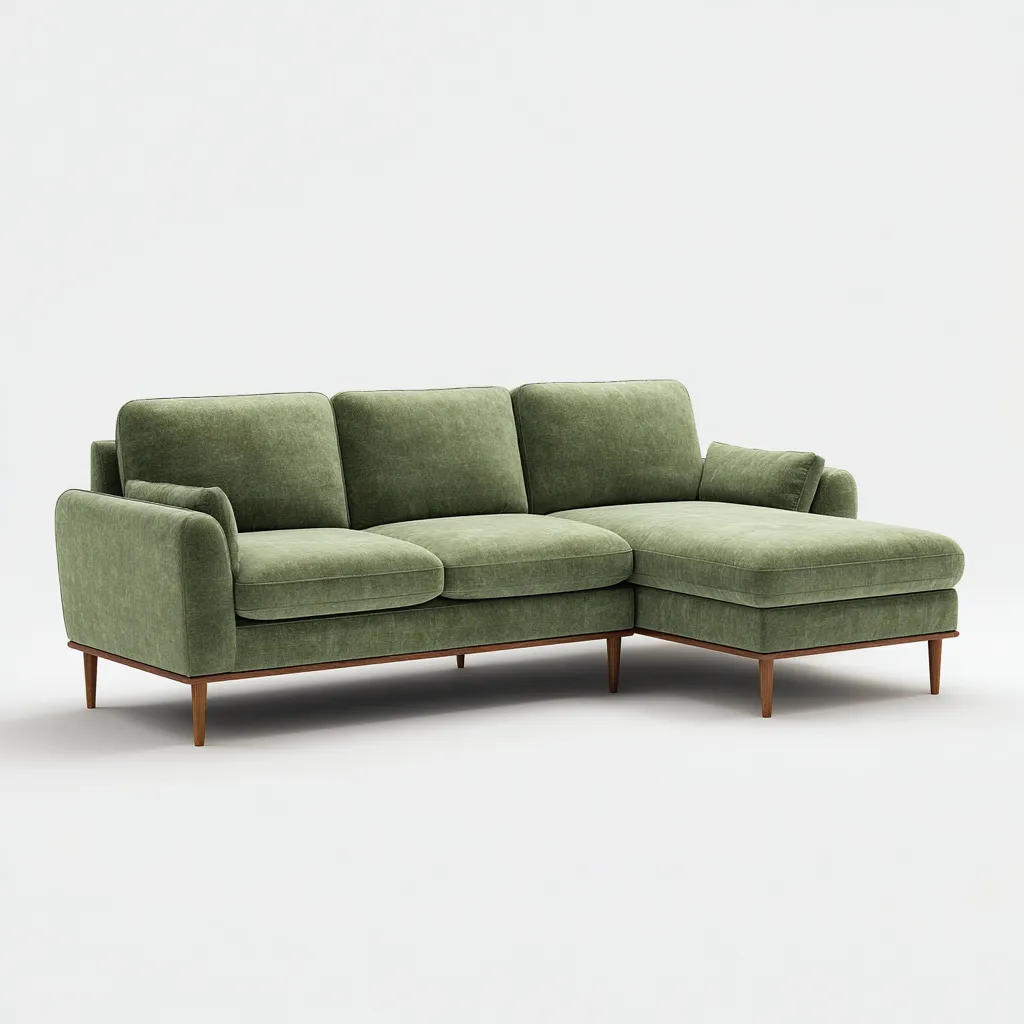 Ecksofa Stoff 275x165x85 cm - Grün - Für Wohnzimmer - Skandinavisches Design