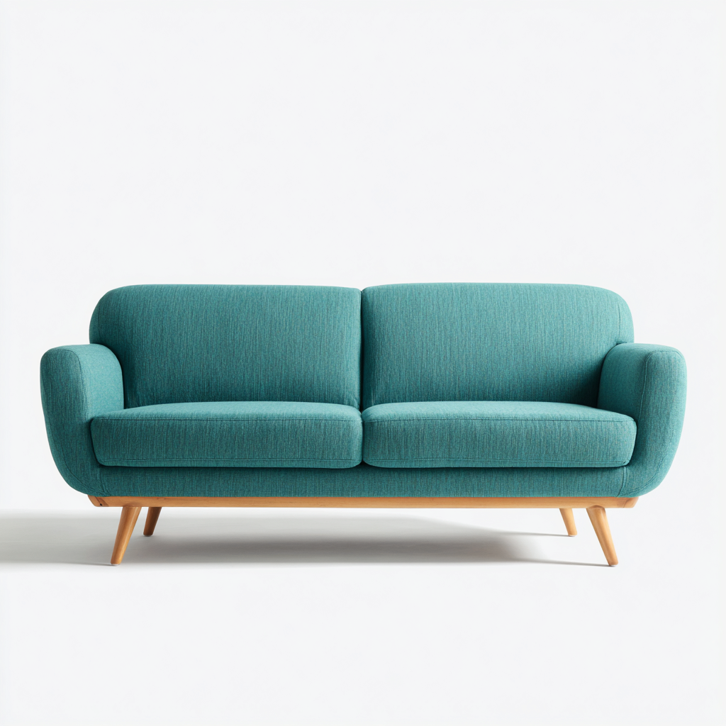 Zweisitzer-Sofa Stoff 180x86x80 cm - Türkis - Für Wohnzimmer - Retro Design