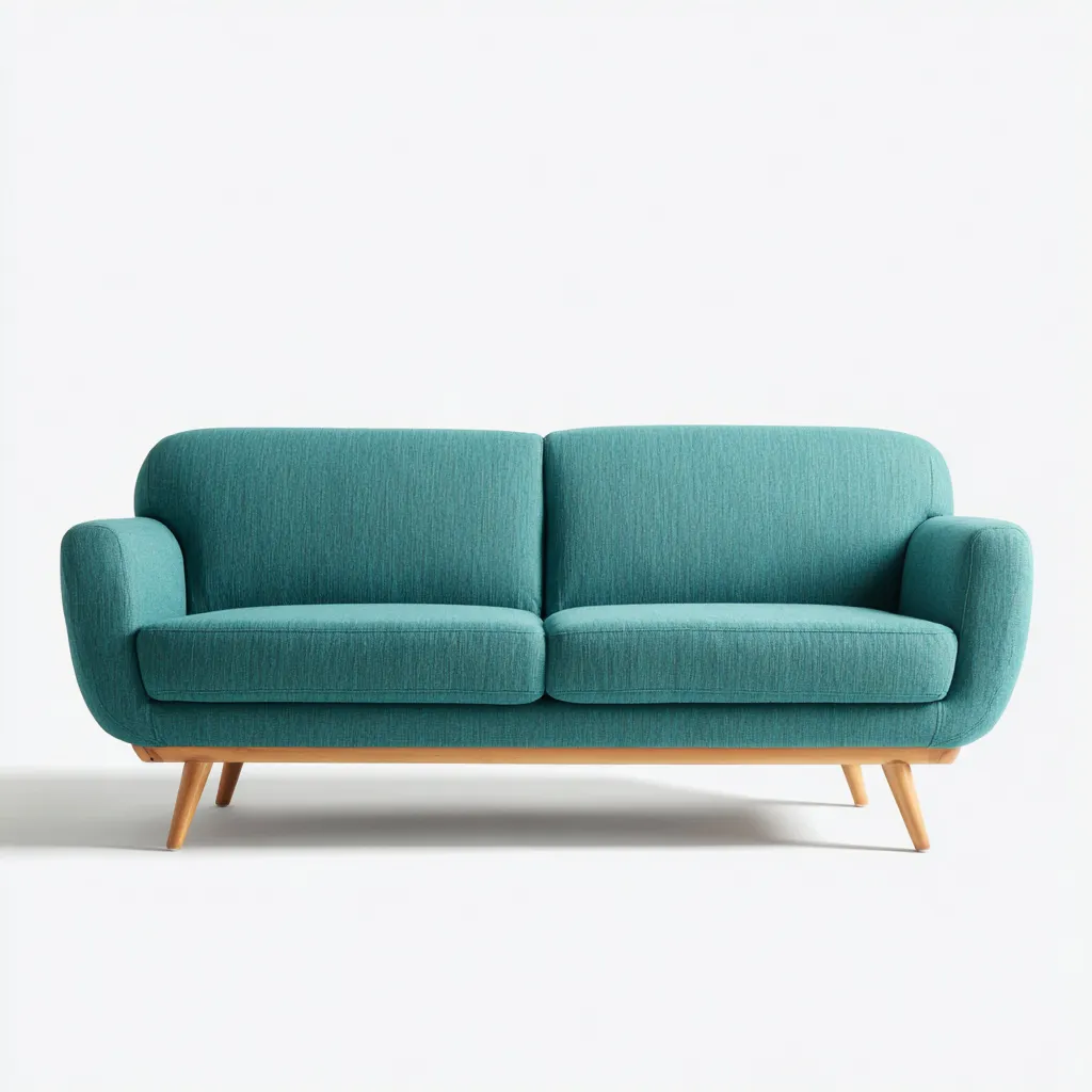 Zweisitzer-Sofa Stoff 180x86x80 cm - Türkis - Für Wohnzimmer - Retro Design