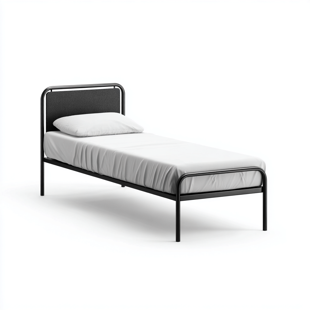 Einzelbett Metall 200x90x90 cm - Schwarz - Für Schlafzimmer/Gästezimmer - Modernes Design