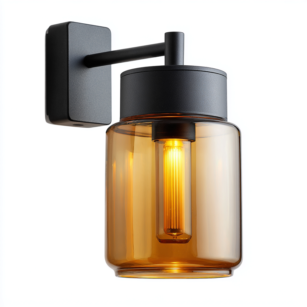 Wandleuchte Aluminium/Glas Schwarz 28x15 cm - Außenwandleuchte Modernes Design - Wetterfeste Beleuchtung-Villaare