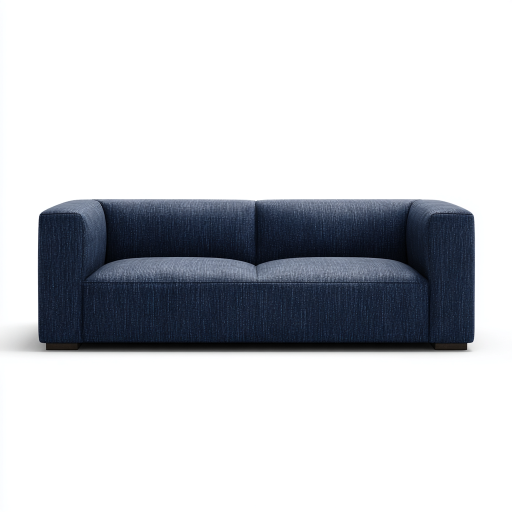 Zweisitzer-Sofa Stoff 175x90x70 cm - dunkelblau - modernes kubisches Design für Wohnzimmer
