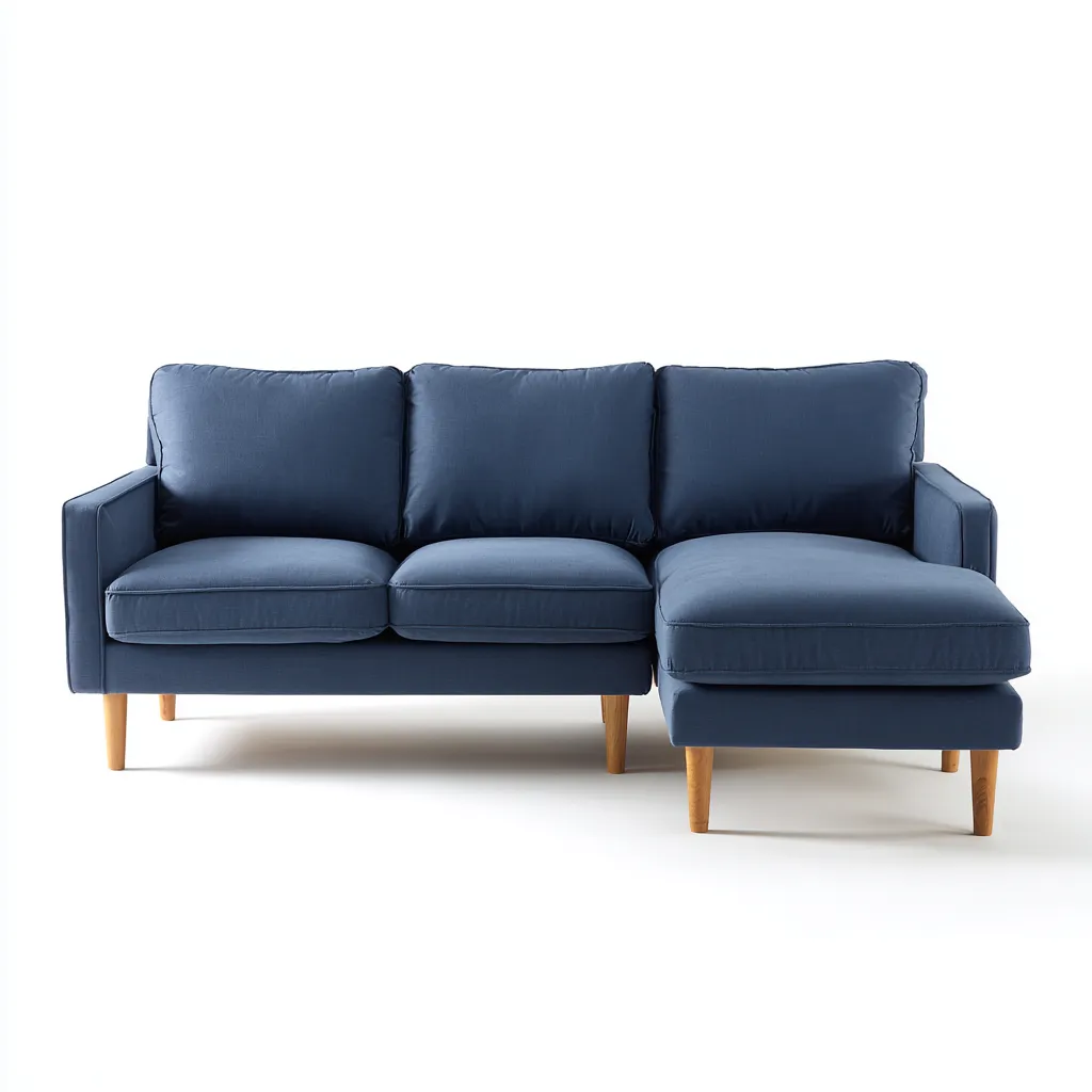 Ecksofa Stoff 255x155x85 cm - blau - skandinavisches Design - geeignet für Wohnzimmer