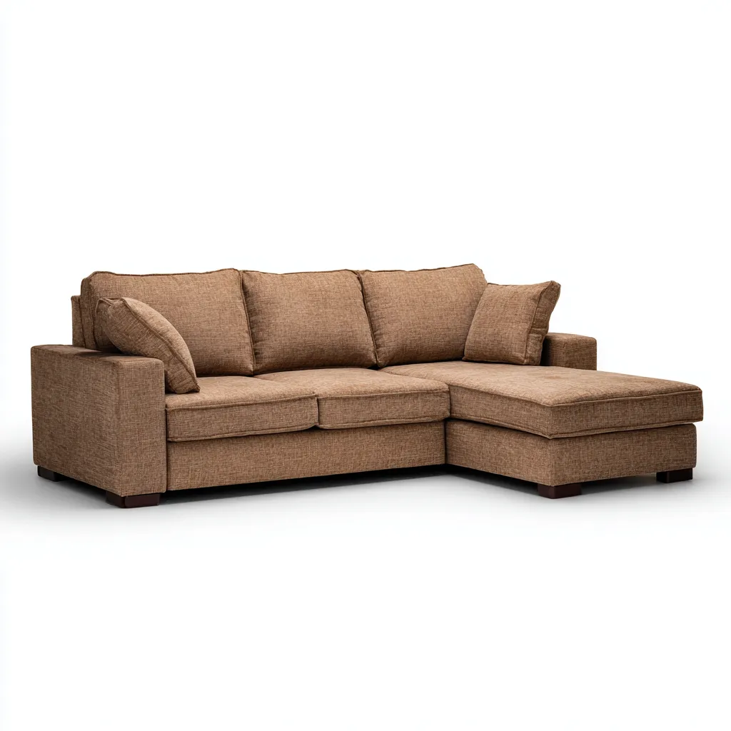Ecksofa Stoff 250x150x85 cm - braun - modernes Design - geeignet für Wohnzimmer
