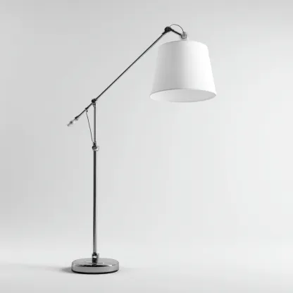 Stehlampe aus Metall 160x30 cm - silber/weiß - modernes Design mit verstellbarem Arm für Lese- und Arbeitsbereich-Villaare