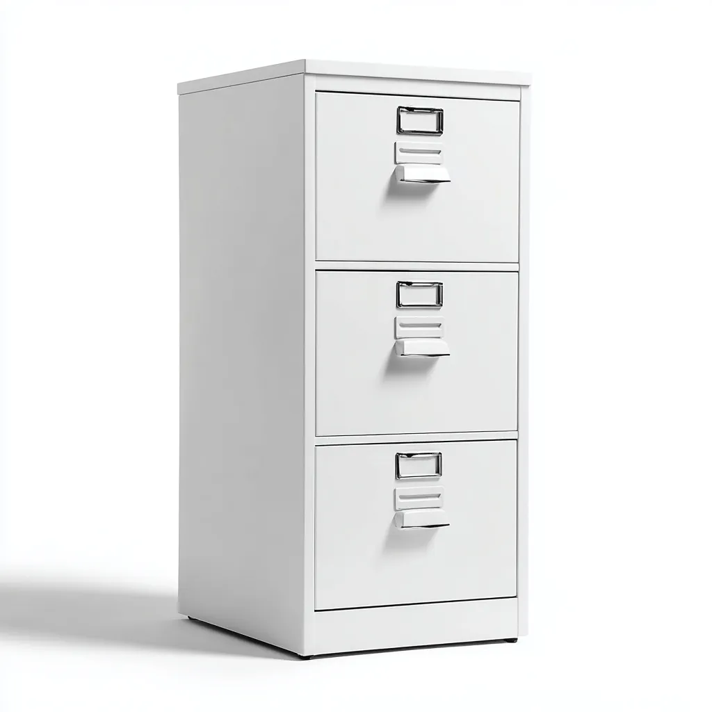 Aktenschrank Metall 45x62x132 cm - weiß - modernes Design mit 3 Schubladen für Büro und Arbeitszimmer-Villaare