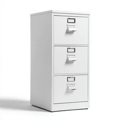 Aktenschrank Metall 45x62x132 cm - weiß - modernes Design mit 3 Schubladen für Büro und Arbeitszimmer-Villaare