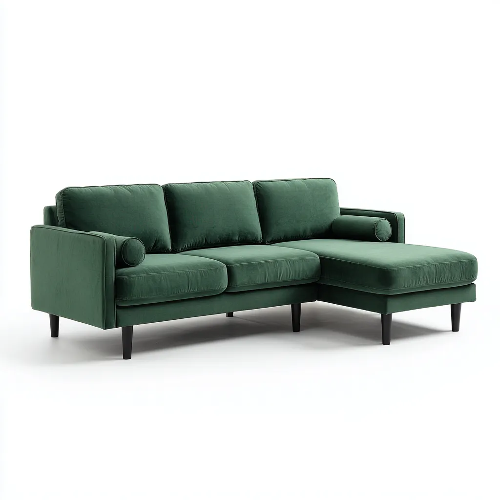 Ecksofa Stoff 250x150x85 cm - dunkelgrün - modernes Design - geeignet für Wohnzimmer