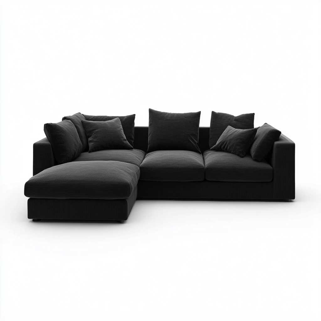 Ecksofa Stoff 290x220x85 cm - schwarz - modernes Design - geeignet für Wohnzimmer