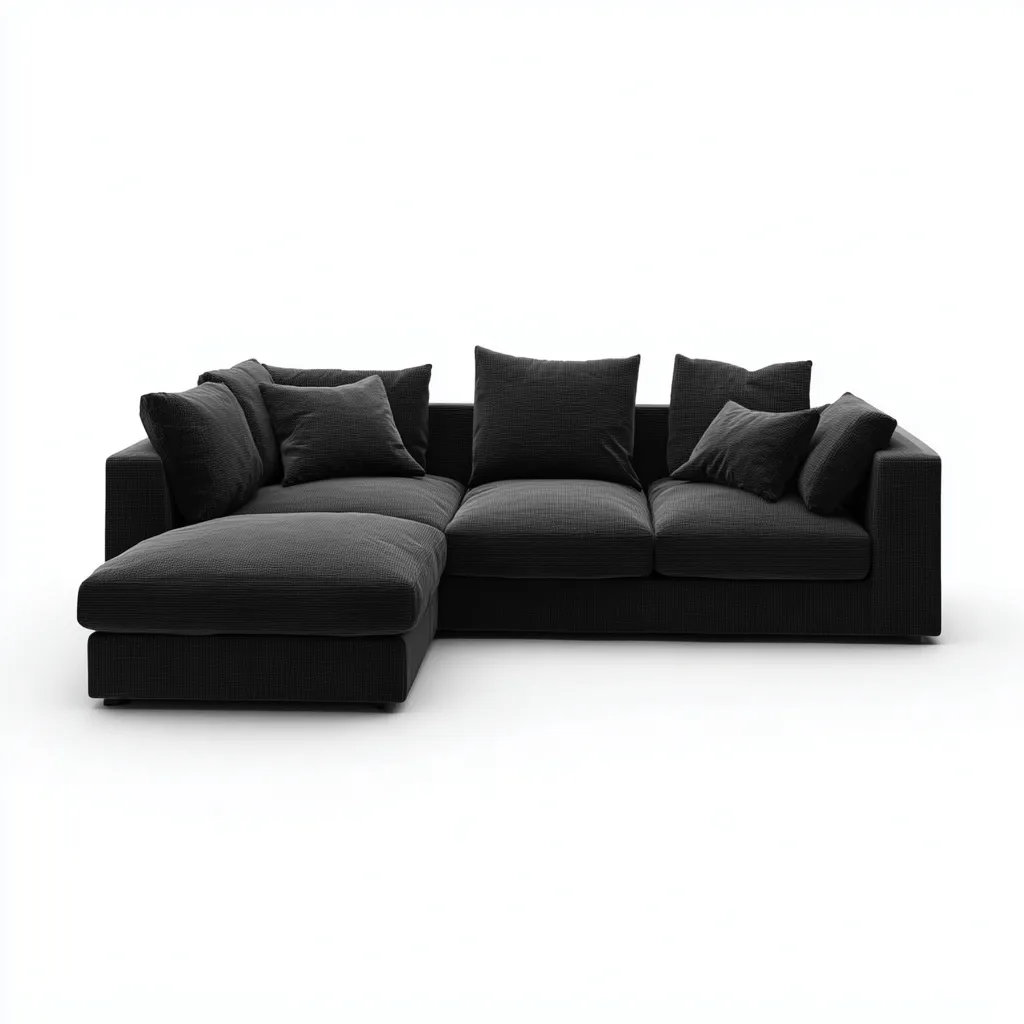 Ecksofa Stoff 290x220x85 cm - schwarz - modernes Design - geeignet für Wohnzimmer