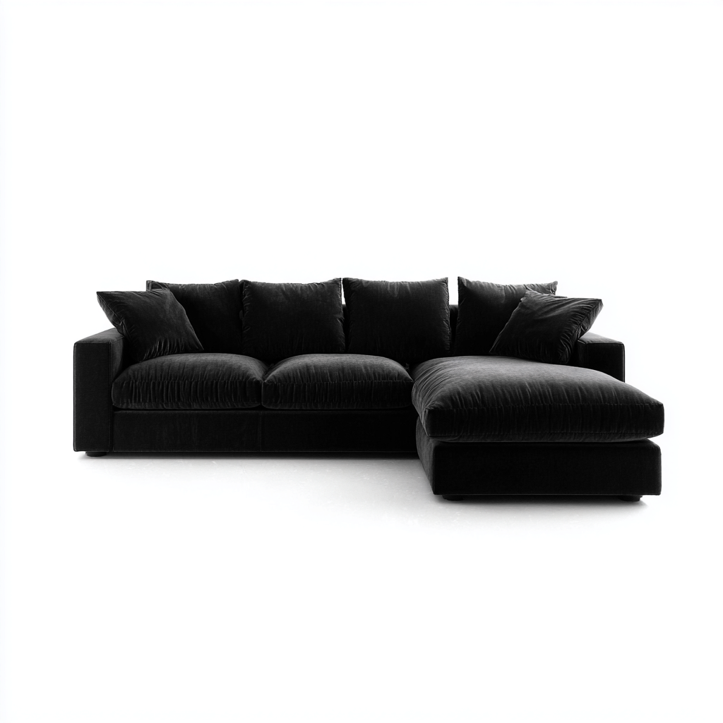 Ecksofa Stoff 280x170x85 cm - schwarz - modernes Design - geeignet für Wohnzimmer