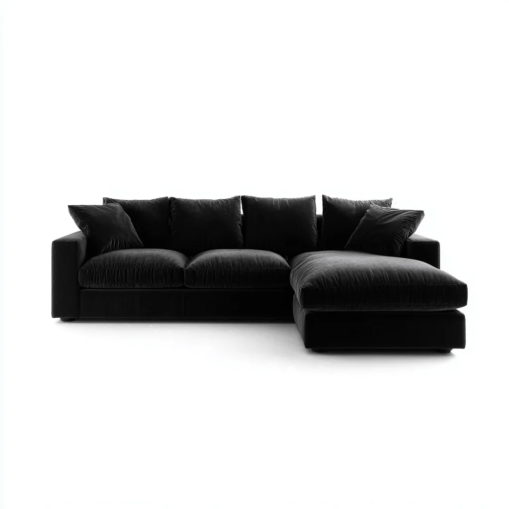 Ecksofa Stoff 280x170x85 cm - schwarz - modernes Design - geeignet für Wohnzimmer