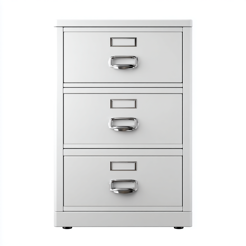 Aktenschrank Metall 45x62x132 cm - weiß - modernes Design mit 3 Schubladen für Büro und Arbeitszimmer-Villaare