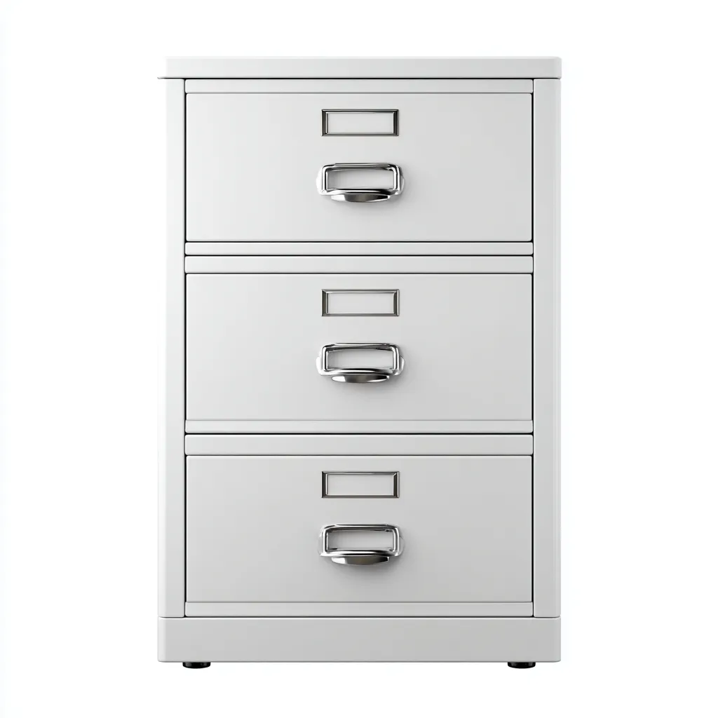 Aktenschrank Metall 45x62x132 cm - weiß - modernes Design mit 3 Schubladen für Büro und Arbeitszimmer-Villaare