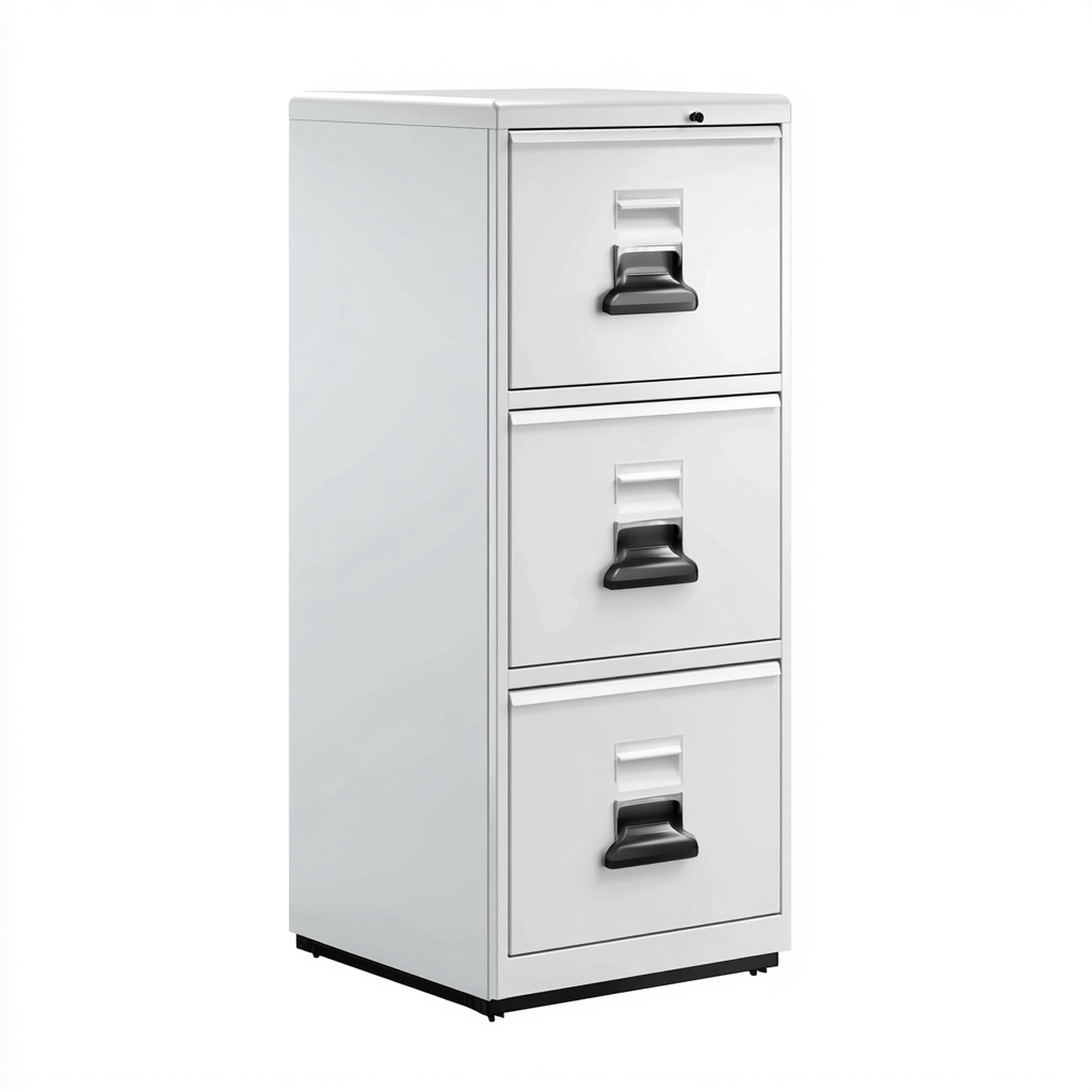 Aktenschrank aus Metall 46x62x102 cm - Weiß - Funktionales Design für Büroorganisation-Villaare