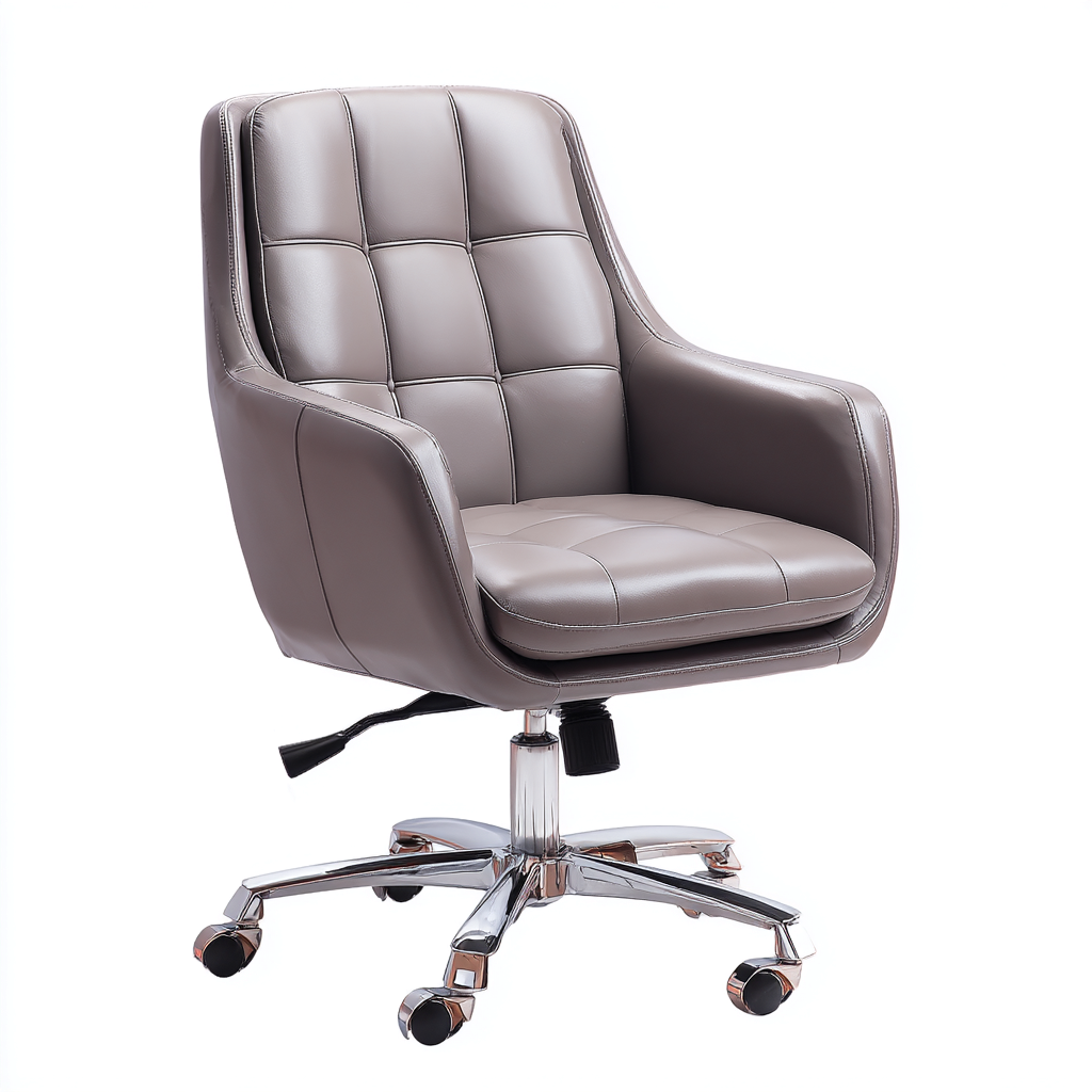 Bürostuhl Kunstleder 62x61x90 cm - Taupe - Modernes Design für Büro und Homeoffice-Villaare