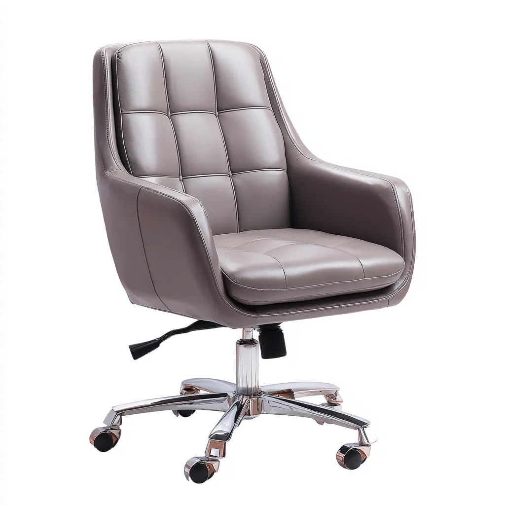 Bürostuhl Kunstleder 62x61x90 cm - Taupe - Modernes Design für Büro und Homeoffice-Villaare