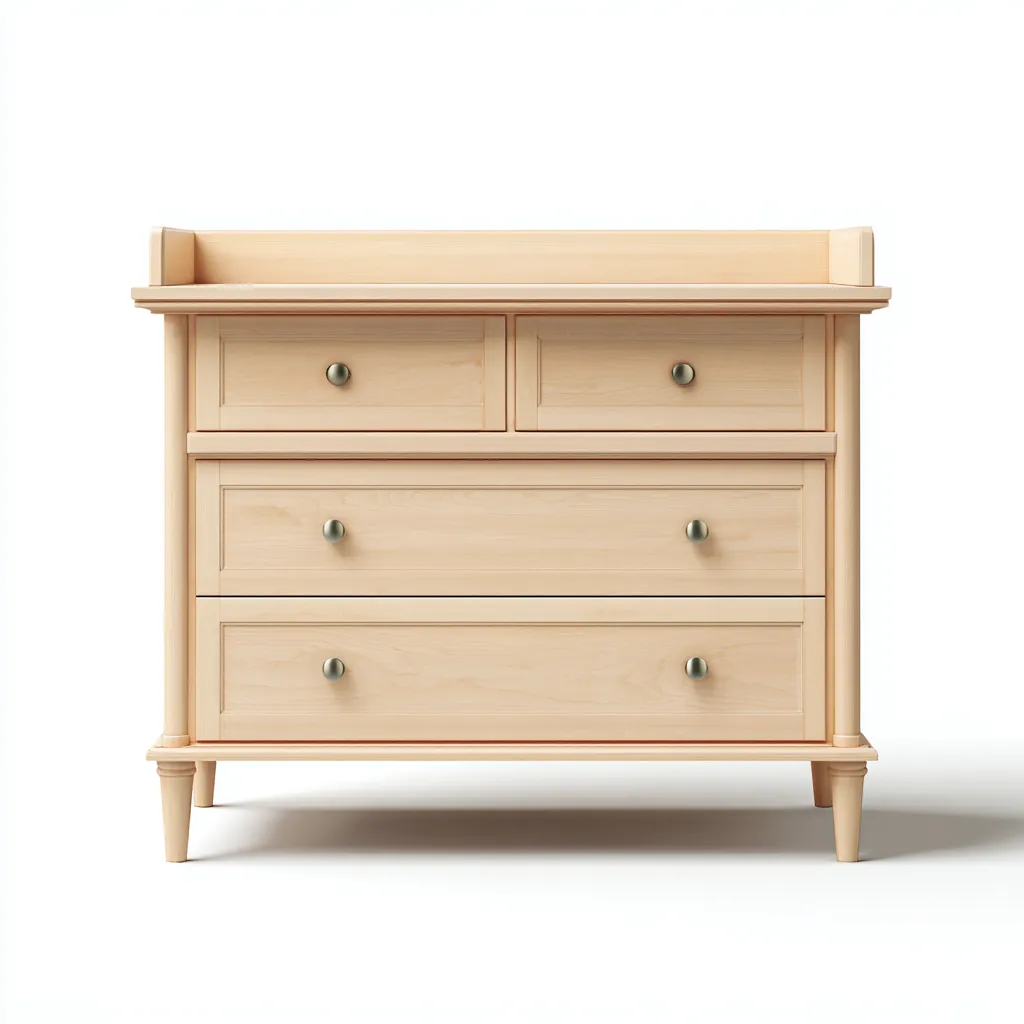 Aktenschrank Massivholz 85x45x95 cm - helles Holz - klassisches Design mit 4 Schubladen zur Aufbewahrung im Büro oder Wohnraum-Villaare