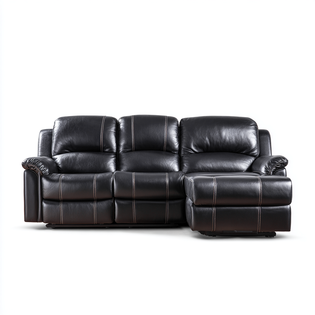 Ecksofa Kunstleder 260x160x95 cm - schwarz - modernes Design - geeignet für Wohnzimmer
