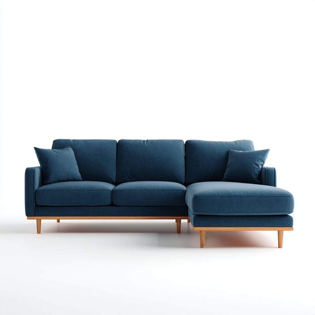 Ecksofa Stoff 270x160x85 cm - dunkelblau - modernes Design - geeignet für Wohnzimmer