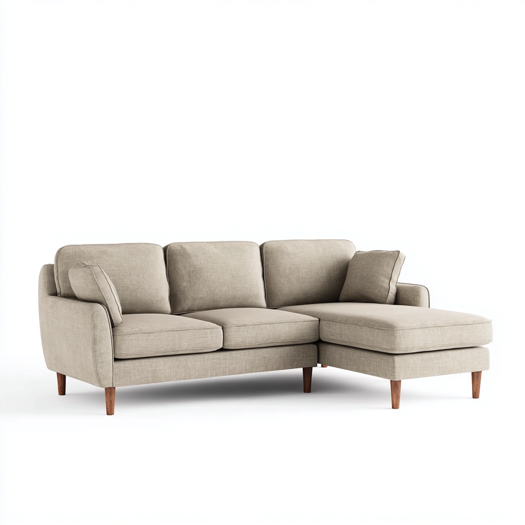 Ecksofa Stoff 275x165x85 cm - Beige - Für Wohnzimmer - Skandinavisches Design