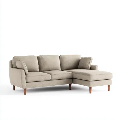 Ecksofa Stoff 275x165x85 cm - Beige - Für Wohnzimmer - Skandinavisches Design