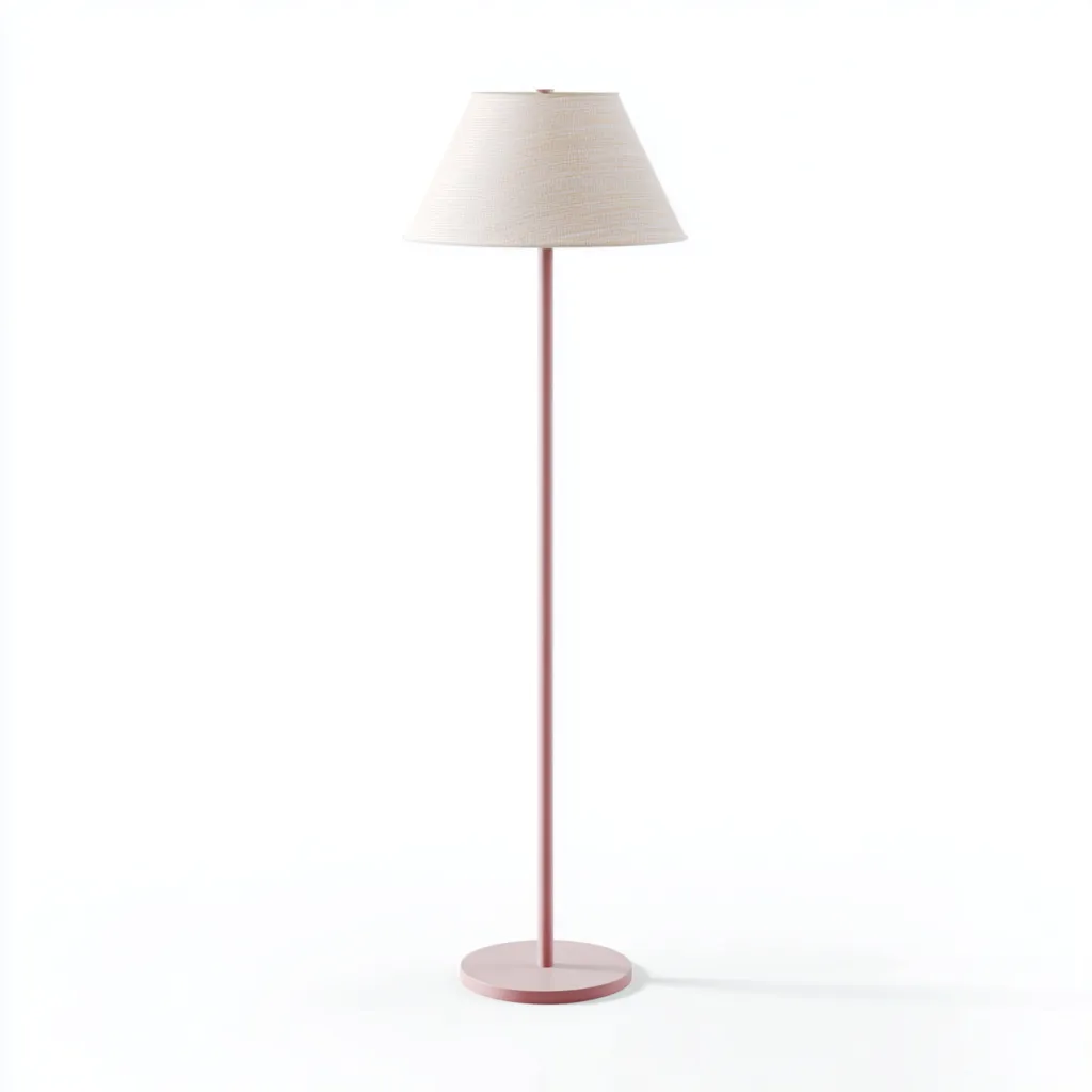 Stehlampe aus Metall 155x35 cm - rosa/beige - minimalistisches Design - ideal für Wohnzimmerbeleuchtung-Villaare