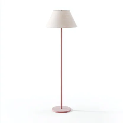 Stehlampe aus Metall 155x35 cm - rosa/beige - minimalistisches Design - ideal für Wohnzimmerbeleuchtung-Villaare