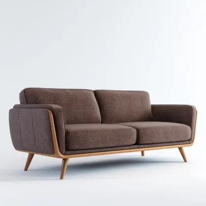 Zweisitzer-Sofa Stoff 165x85x82 cm - braun - skandinavisches Design mit Holzrahmen für Wohnzimmer