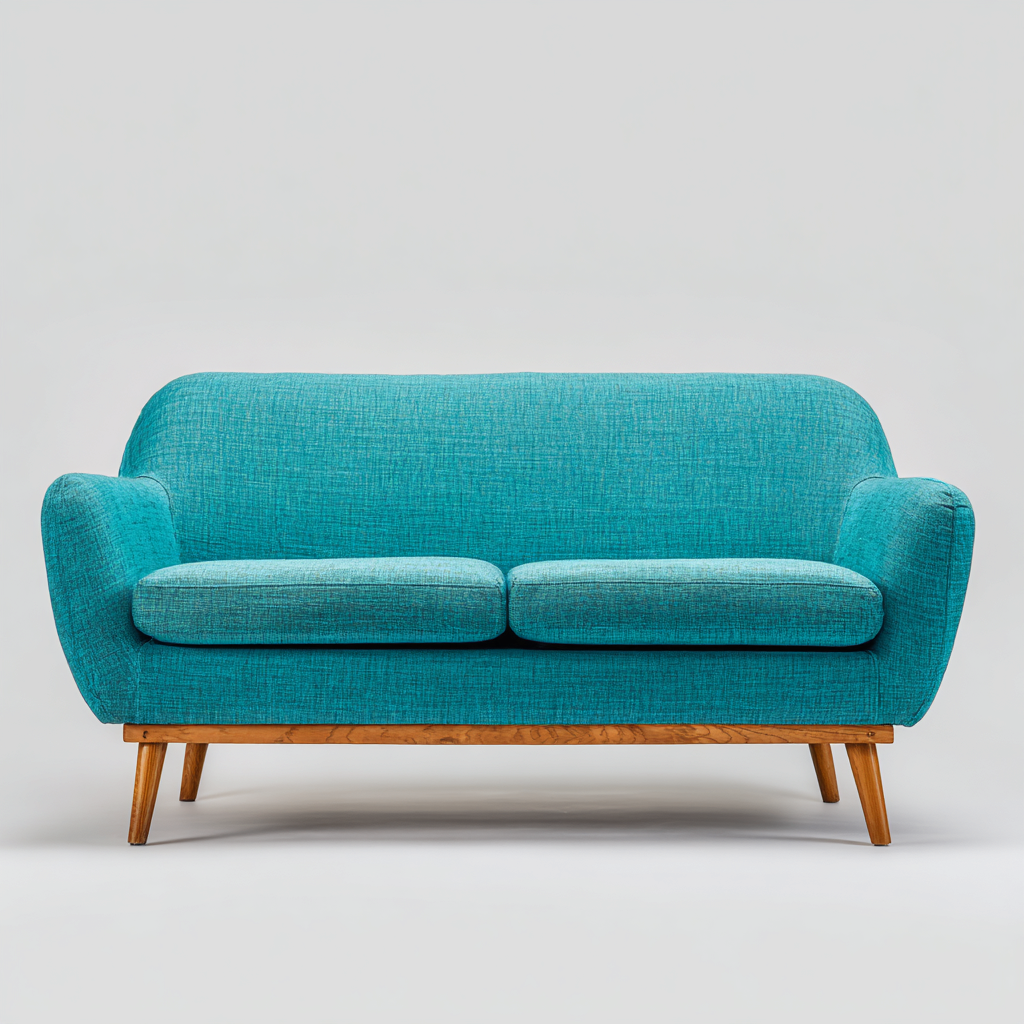 Zweisitzer-Sofa Stoff 178x88x82 cm - Türkis - Für Wohnzimmer - Retro Design