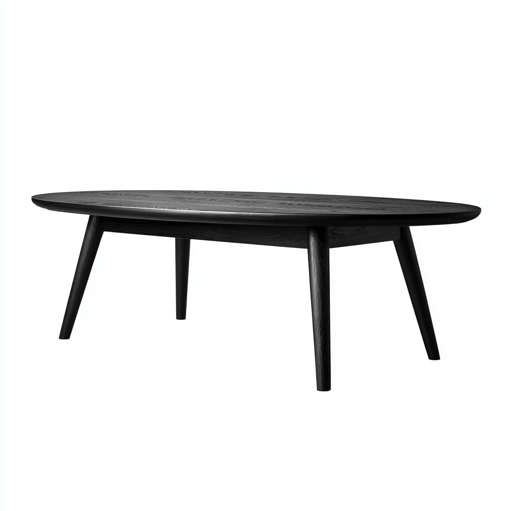 Couchtisch - Massivholz - 120x60x45 cm - Schwarz - Skandinavisches Design