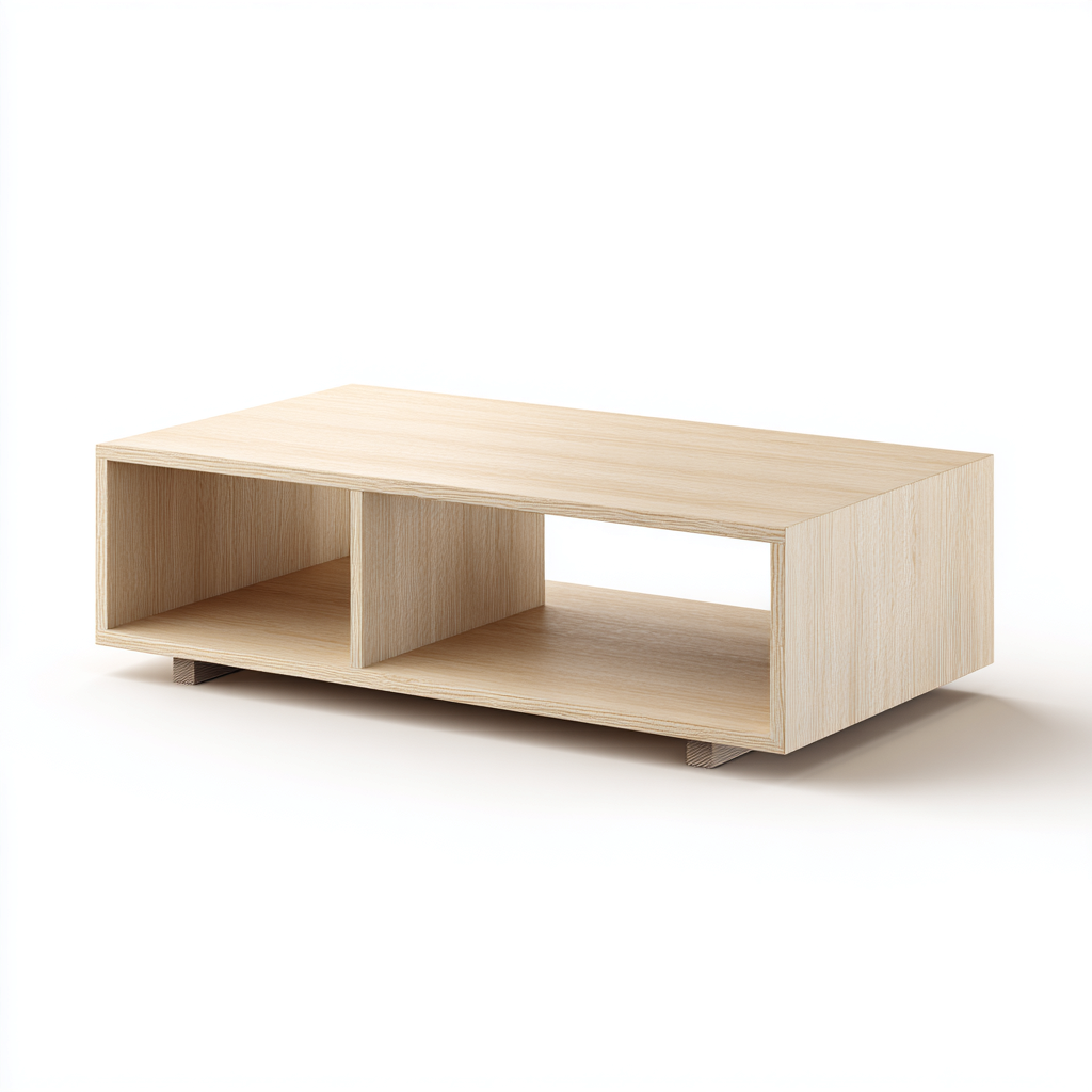 Couchtisch - Holz - 110x60x40 cm - Hellbraun - Modernes Design mit Ablagefach